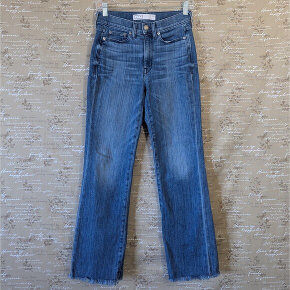 AYR Jeans The Pop Jeans 25 Straight Leg Stretch High Rise Fray Hem - Picture 1 of 12